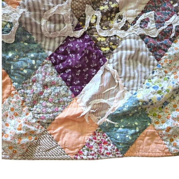 Anthropologie Rebecca Rebouche Oh To Dream Queen Quilt DAMAGED - Picture 5 of 7